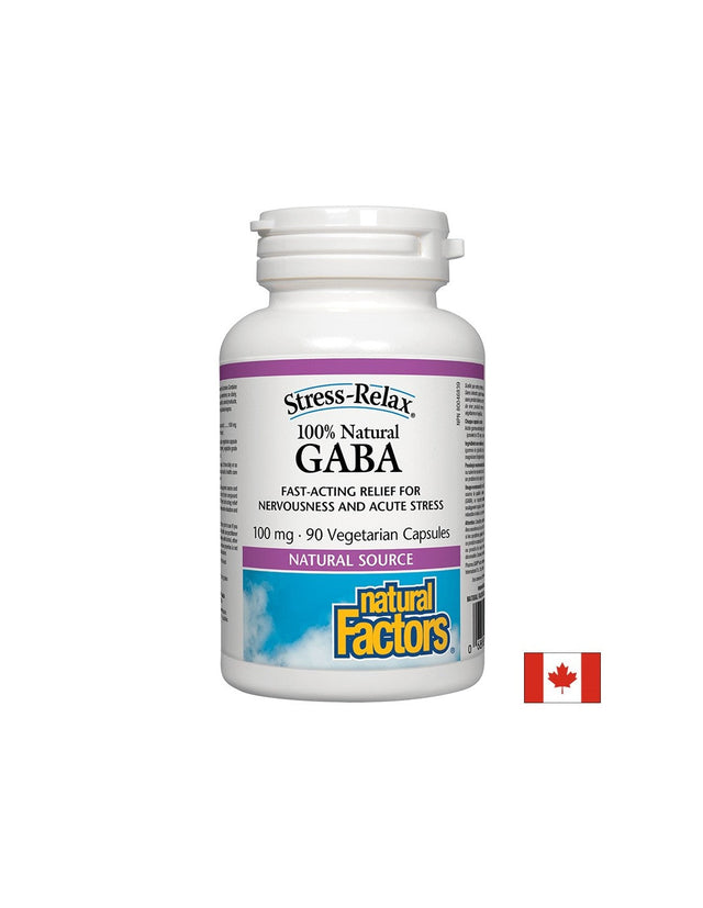 GABA 100% Natural/ Гама-АминоБутирова Киселина 100 mg х 90 капсули Natural Factors  Natural Factors - Nutra Best Bulgaria