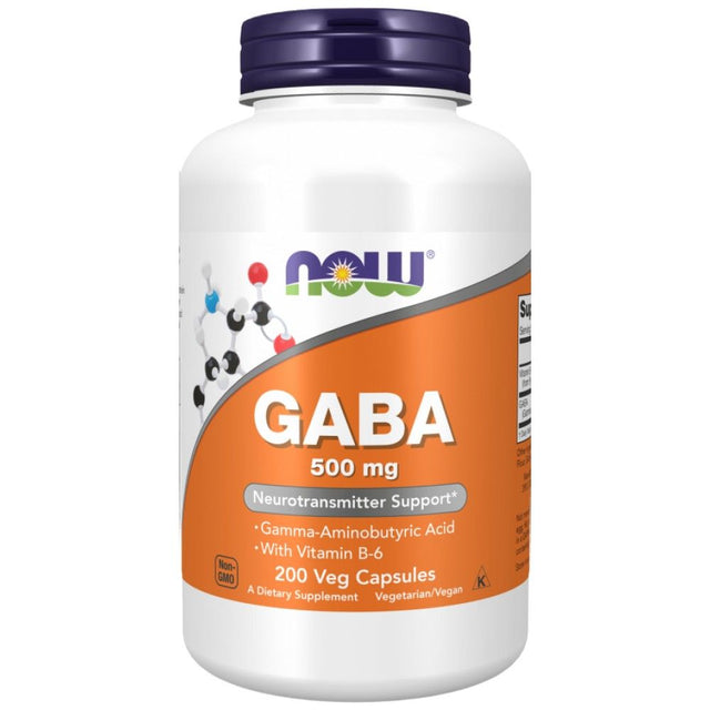 GABA 500 mg + B6 - 200 капсули  NOW Foods - Nutra Best Bulgaria