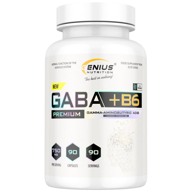 GABA 750 mg + B6 - 90 капсули  Genius Nutrition - Nutra Best Bulgaria