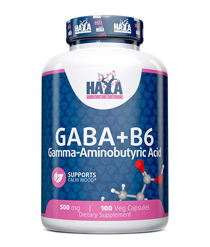 GABA + B-6 / 500mg. / 100 Vcaps  Haya Labs - Nutra Best Bulgaria