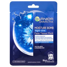 GARNIER - Moisture Bomb Night-time Face Tissue Mask - Moisturizing regenerating night textile mask - 32.0g  GARNIER - Nutra Best Bulgaria