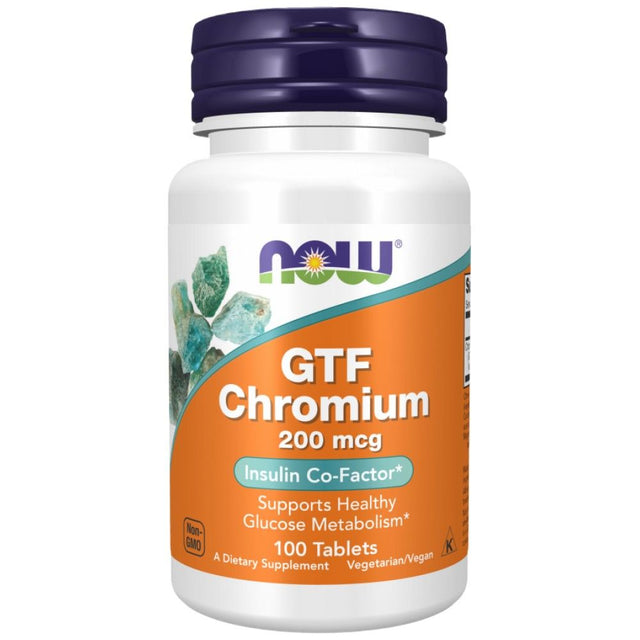 GTF Chromium 200 mcg - 100 Таблетки  NOW Foods - Nutra Best Bulgaria