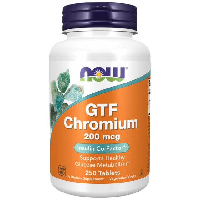 GTF Chromium 200 mcg - 250 Таблетки  NOW Foods - Nutra Best Bulgaria