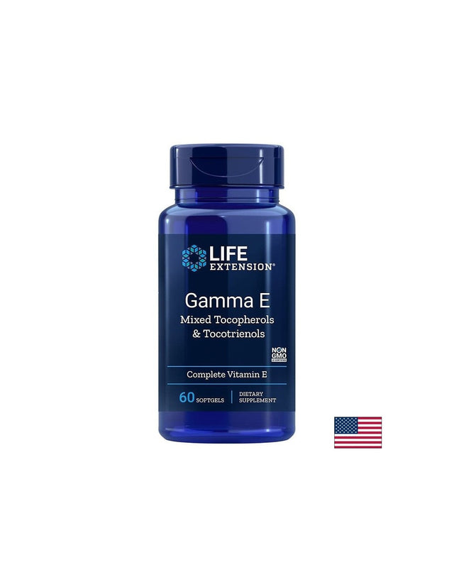 Gamma E Mixed Tocopherols & Tocotrienols / Витамин Е (миксирани токофероли и токотриеноли) х 60 софтгел капсули  Life Extension - Nutra Best Bulgaria