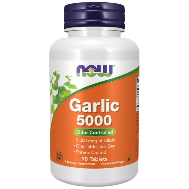 Garlic 5000 | Odor Controlled - 90 Таблетки  NOW Foods - Nutra Best Bulgaria