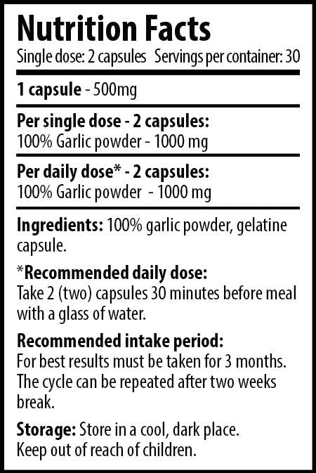 Garlic 60 капсули  Cvetita Herbal - Nutra Best Bulgaria