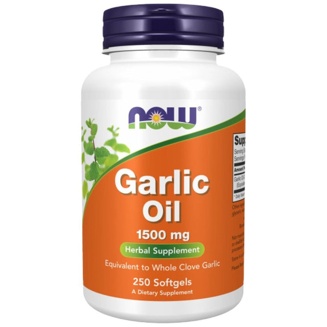 Garlic Oil 1500 mg - 250 Гел капсули  NOW Foods - Nutra Best Bulgaria