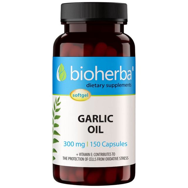 Garlic Oil 300 mg - 150 капсули  Bioherba - Nutra Best Bulgaria