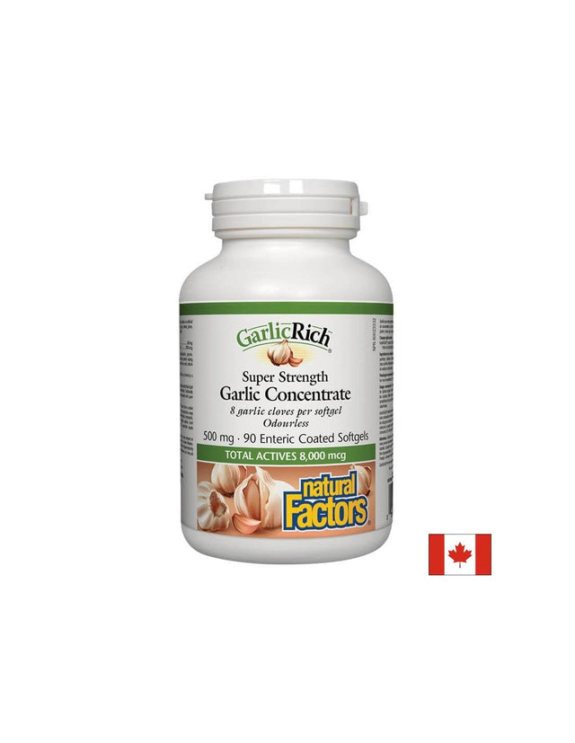 GarlicRich® | Super Strenght Garlic Concentrate - 90 Гел капсули  Natural Factors - Nutra Best Bulgaria