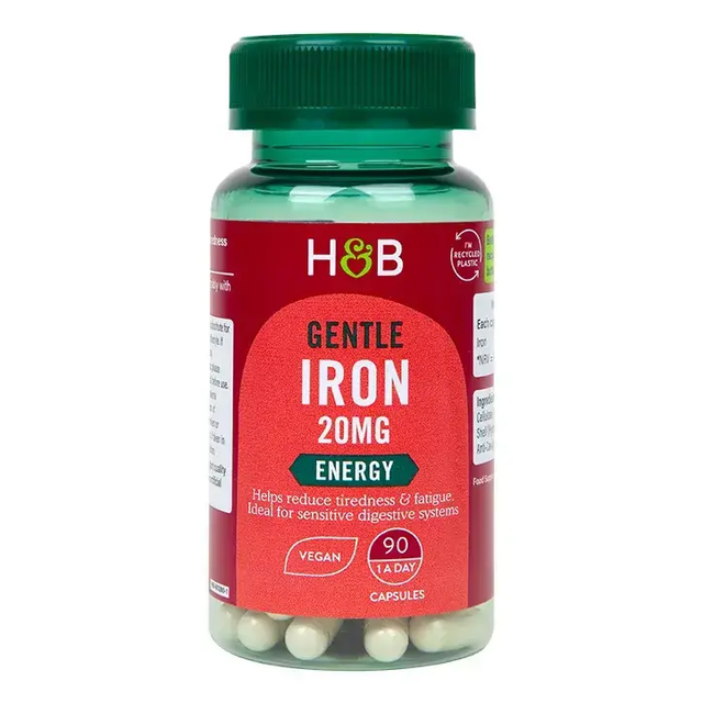 Нежно желязо (Gentle Iron) 20mg 90 капсули, H&B  Holland & Barrett - Nutra Best Bulgaria