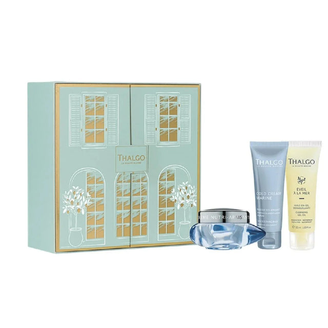 Gift Box Set Thalgo: Eveil à la Mer, Cleanser, Cleansing Gel, For Face, 50 ml + Cold Cream Marine, Soothing, Cream, For Face, 50 ml + Cold Cream Marine Sos, Soothing, Cream Mask, For Face, 50 ml  Thalgo - Nutra Best Bulgaria
