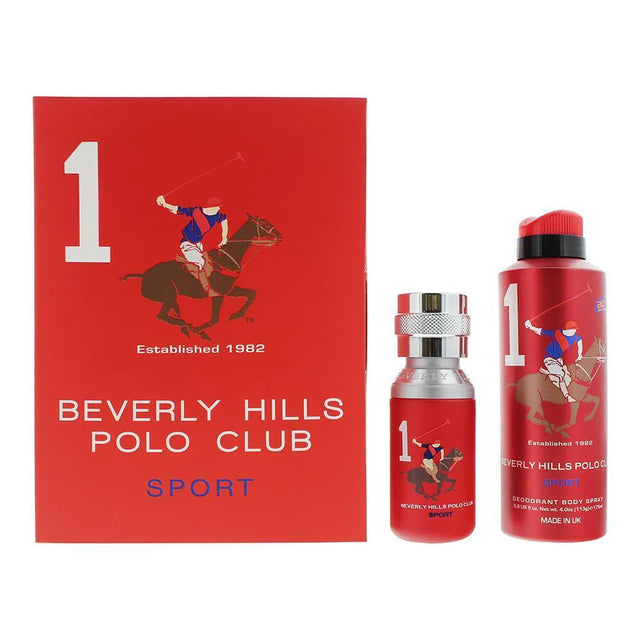 Gift Set Beverly Hills Polo Club: 1982 - Sport 1, Eau De Toilette, For Men, 50 ml + 1982 - Sport 1, Anti-Perspirant, Deodorant Spray, For Men, 175 ml  Beverly Hills Polo Club - Nutra Best Bulgaria
