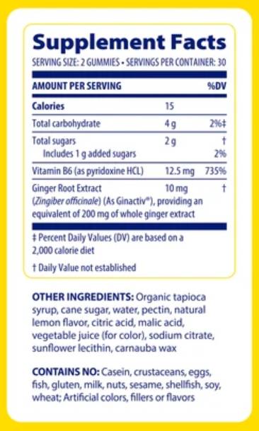 Ginger & Vitamin B6 Gummies - 60 желирани бонбони  Enzymedica - Nutra Best Bulgaria