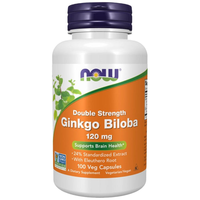 Ginkgo Biloba 120 mg / Double Strength - 50 капсули  NOW Foods - Nutra Best Bulgaria