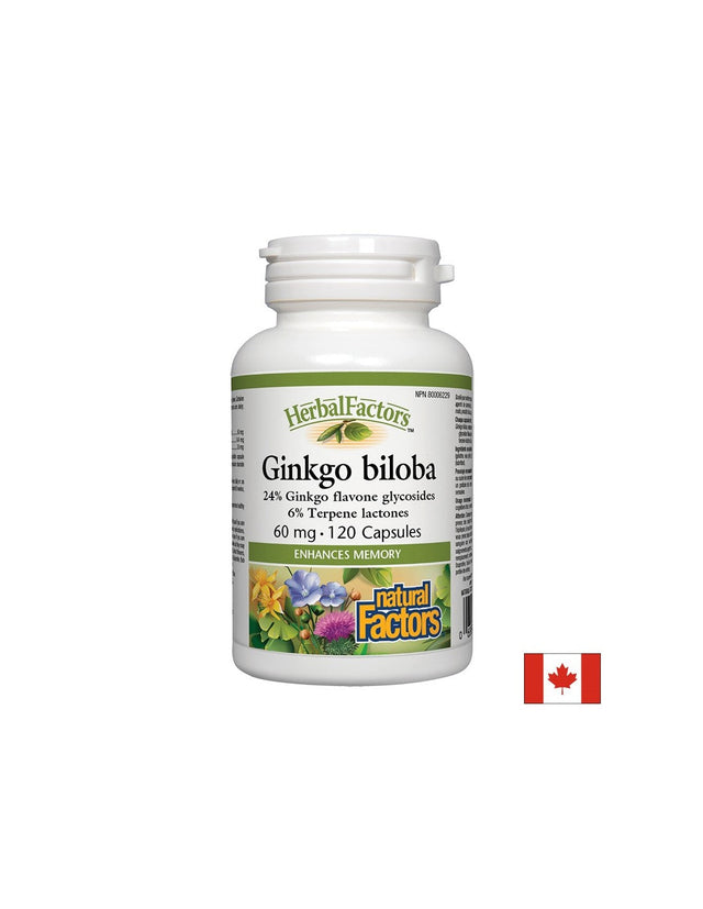 Ginkgo Biloba 60 mg - 120 капсули  Natural Factors - Nutra Best Bulgaria