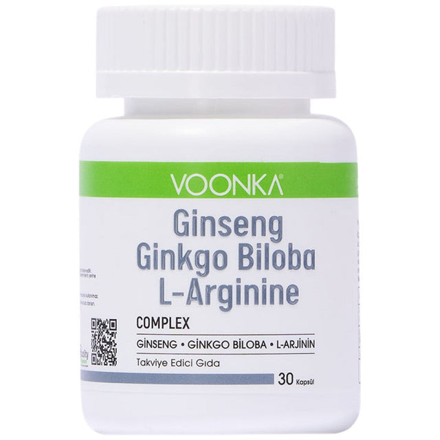 Ginseng Ginkgo Biloba L-Arginine - 32 капсули  Voonka - Nutra Best Bulgaria