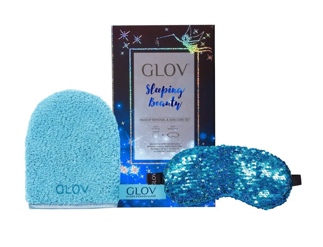 Glov Sleeping Beauty Set Glov: Sleeping Beauty, Sleep Mask, Blue + Sleeping Beauty, Textile Makeup Remover Glove, Bouncy Blue  Glov - Nutra Best Bulgaria