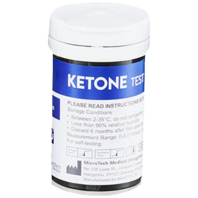 GluKeto Meter – Ketones Strip Tests - 50 бр. - Nutra Best