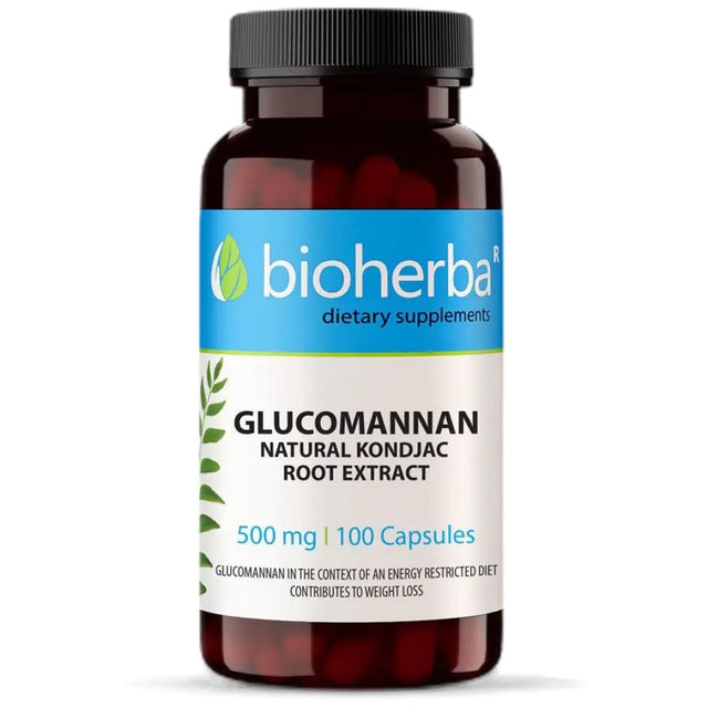 Glucomannan Natural Konjack Root Extract 560 mg - 100 капсули  Bioherba - Nutra Best Bulgaria