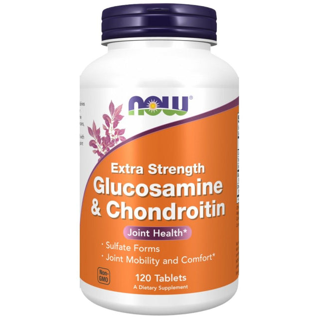 Glucosamine & Chondroitin / Extra Strength - 120 Таблетки  NOW Foods - Nutra Best Bulgaria