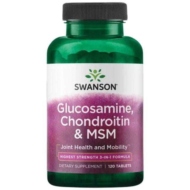 Glucosamine, Chondroitin & MSM - Highest Strength - 120 Таблетки  Swanson - Nutra Best Bulgaria