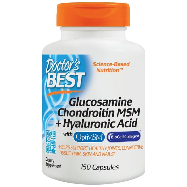 Glucosamine Chondroitin MSM | With Hyaluronic Acid - 150 капсули  Doctor’s Best - Nutra Best Bulgaria