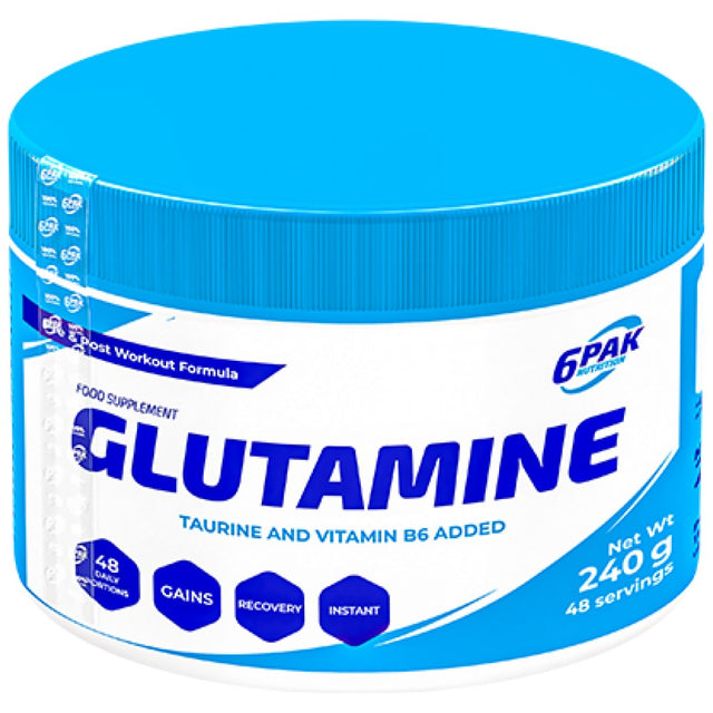 Glutamine Pure - 240 грама  6PAK Nutrition - Nutra Best Bulgaria