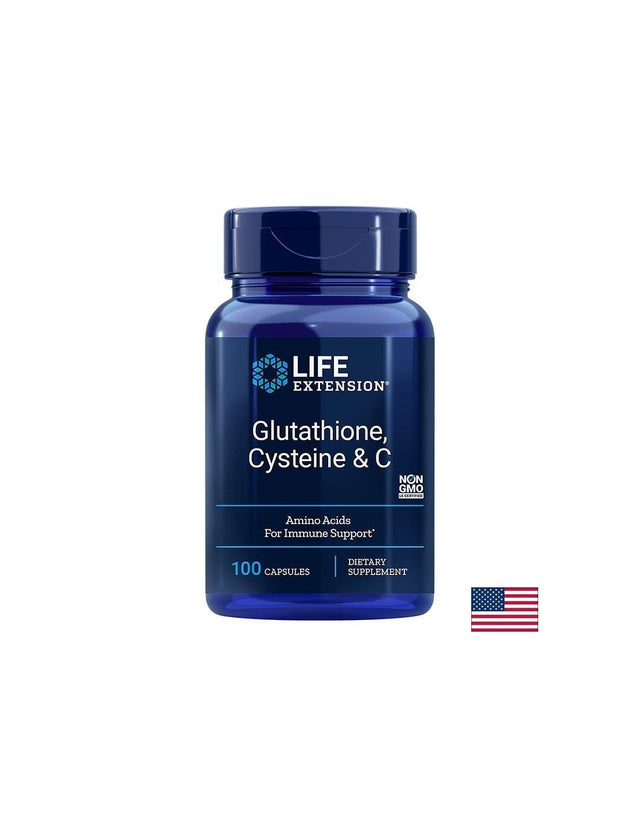 Glutathione, Cysteine & C / Глутатион, Цистеин и витамин С х 100 капсули  Life Extension - Nutra Best Bulgaria