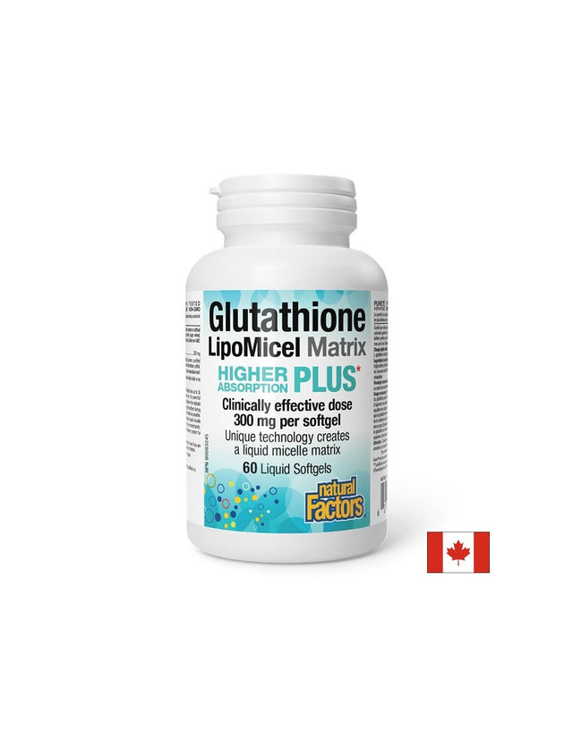 Glutathione LipoMicel Matrix 300 mg - 60 Гел капсули  Natural Factors - Nutra Best Bulgaria