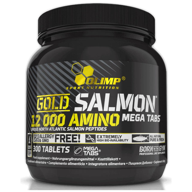 Gold Salmon 12000 Amino Mega Tabs - 300 Таблетки  Olimp - Nutra Best Bulgaria