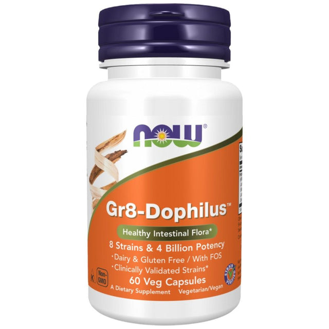 Gr8-Dophilus™ - 60 капсули  NOW Foods - Nutra Best Bulgaria