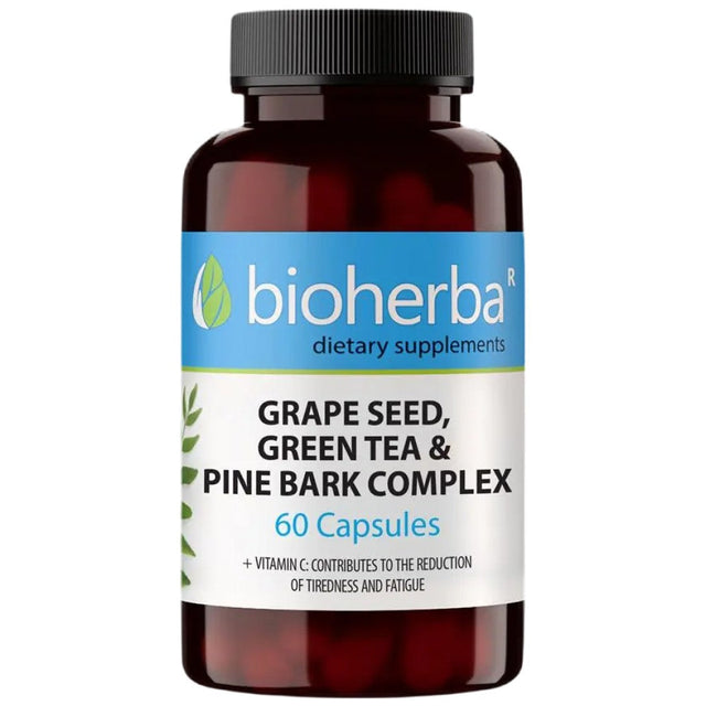Grape Seed,Green Tea and Pine Bark Complex - 60 капсули  Bioherba - Nutra Best Bulgaria