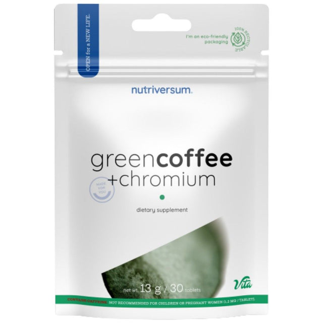 Green Coffee + Chromium - 30 Таблетки  Nutriversum - Nutra Best Bulgaria