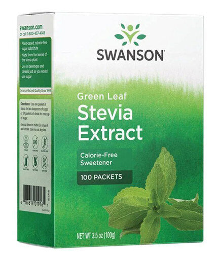 Green Leaf Stevia Extract / 100 Packs - 0  Swanson - Nutra Best Bulgaria
