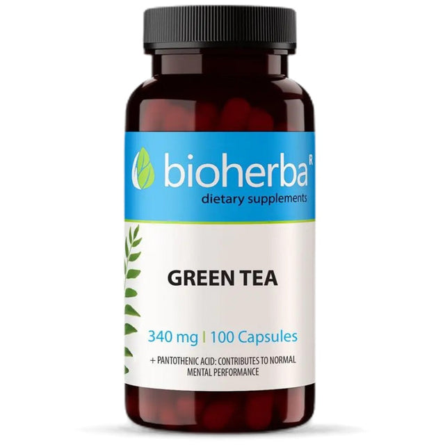 Green Tea 340 mg - 100 капсули  Bioherba - Nutra Best Bulgaria