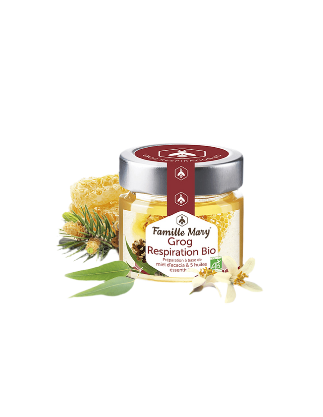 Grog Respiration Bio / Грог за дихателната система (с акациев мед и 4 етерични масла) 100 g Famille Mary  Famille Mary - Nutra Best Bulgaria