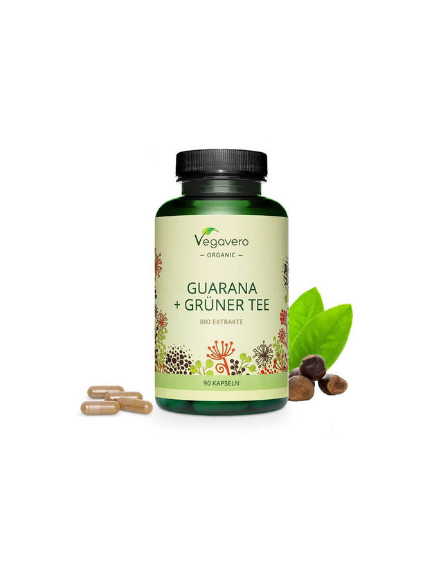 Guarana + Grüner Tee Bio Extrakte - Екстракт от гуарана и зелен чай, 90 капсули Vegavero  Vegavero - Nutra Best Bulgaria