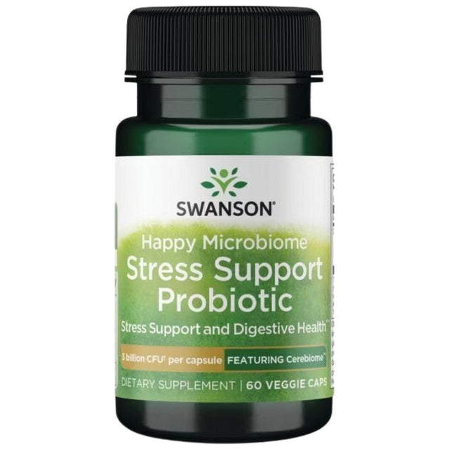 Happy Microbiome Stress Support Probiotic - 60 капсули  Swanson - Nutra Best Bulgaria
