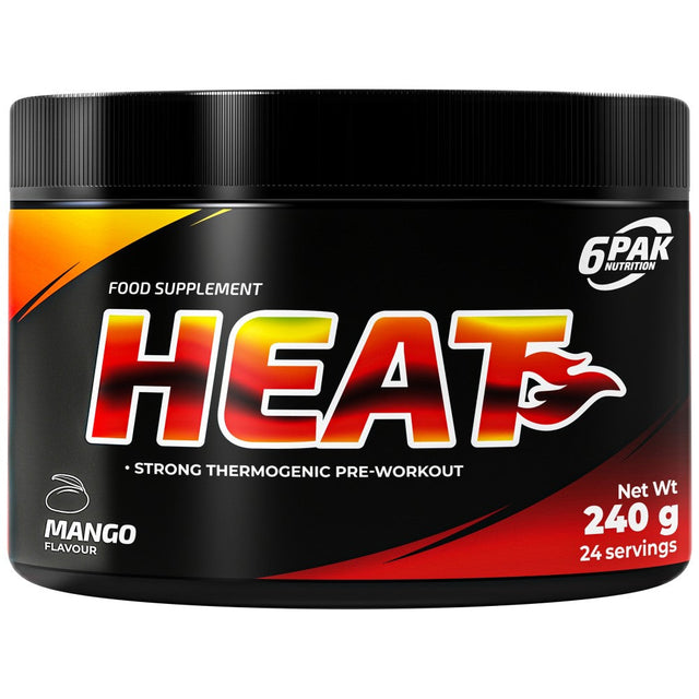 Heat | Pre-workout & Fat Burner - 240 грама  6PAK Nutrition - Nutra Best Bulgaria