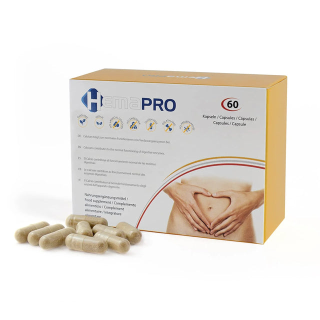 Hemapro, Hemapro, Calcium, Plantago Ovata, Wheat Germ Extract & L-arginine, Prevent Hemorrhoids, Capsules, 60 Capsules  Hemapro - Nutra Best Bulgaria