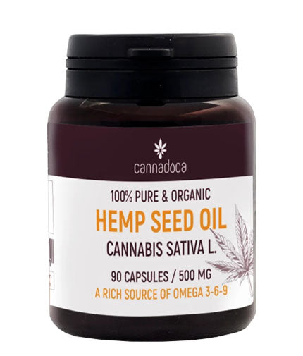 Hemp Seed Oil 500 mg / 90 Caps  CANNADOCA - Nutra Best Bulgaria