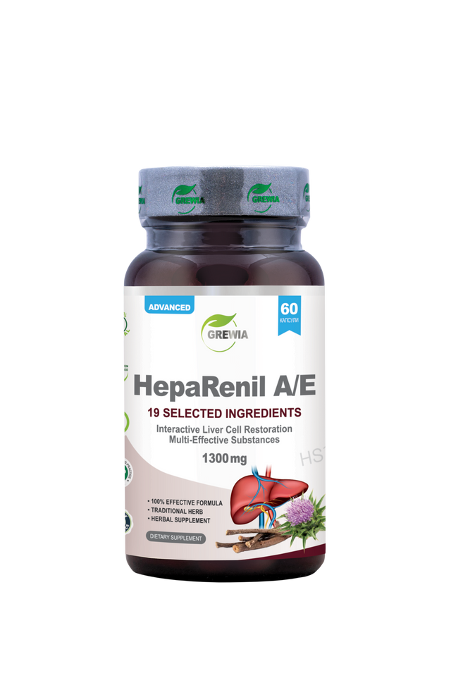 HepaRenil A/E 19 Selected Ingredients Dietary Supplement Formula – 1300 mg, 60 Caps.  Grewia - Nutra Best Bulgaria