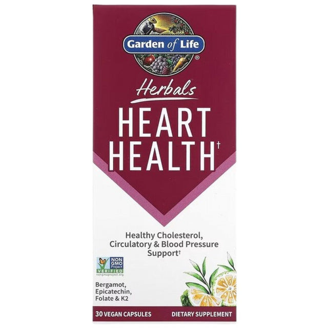 Herbals Heart Health | with Bergamot & K2 - 30 капсули  Garden Of Life - Nutra Best Bulgaria