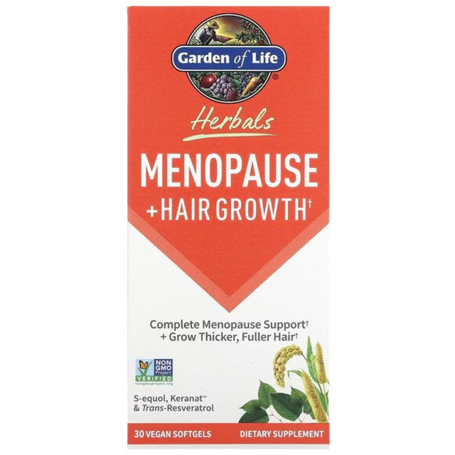 Herbals Menopause + Hair Growth - 30 Гел капсули  Garden Of Life - Nutra Best Bulgaria