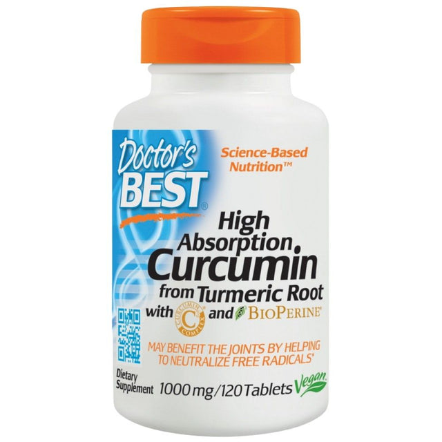High Absorption Curcumin 1000 mg | With C3 Complex & BioPerine - 120 Таблетки  Doctor’s Best - Nutra Best Bulgaria