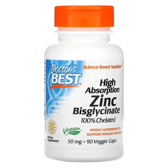 High Absorption Zinc Bisglycinate (Цинк Бисглицинат) 50мг., таблетки х 90, Doctor's Best  Doctor’s Best - Nutra Best Bulgaria