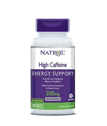High Caffeine 200 mg.  100 Tabs.  Natrol - Nutra Best Bulgaria