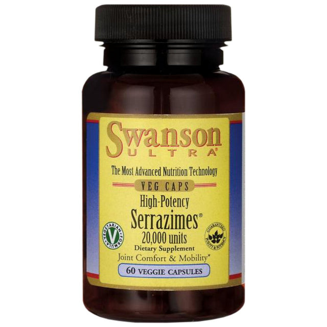 High-Potency Serrazimes 20,000 Units 60 капсули  Swanson - Nutra Best Bulgaria