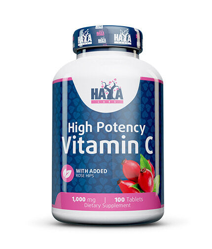 High Potency Vitamin C 1,000mg with Rose Hips 100 tabs.  Haya Labs - Nutra Best Bulgaria