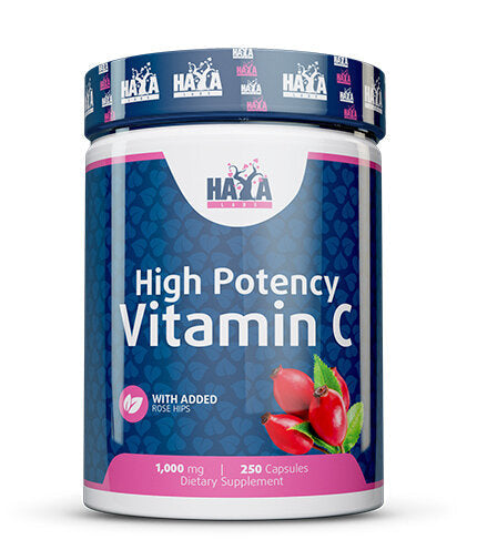 High Potency Vitamin C 1,000mg with Rose Hips 250 Caps.  Haya Labs - Nutra Best Bulgaria